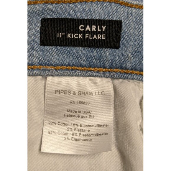 NEW~VERONICA BEARD Carly Kick Flare High Waisted Tuxedo Stripe Cropped Jeans 29 - Picture 16 of 16